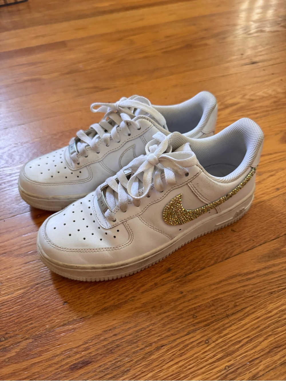 Nike Air Sneakers with Gold Swoosh